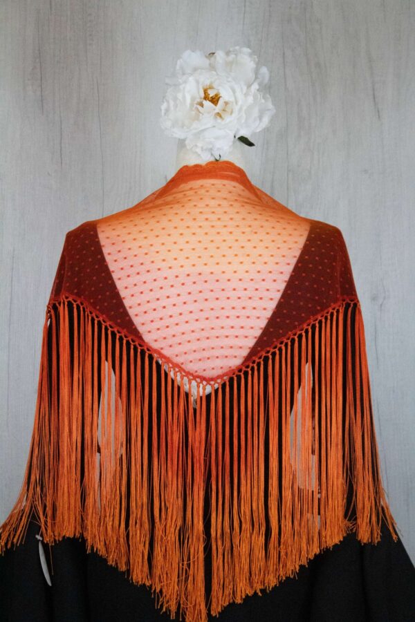 Mantón naranja plumeti