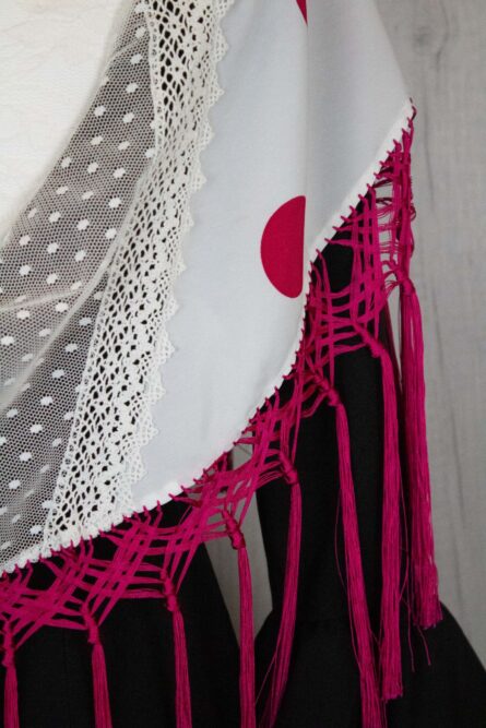 Mantón niña lunares fucsia - Imagen 2