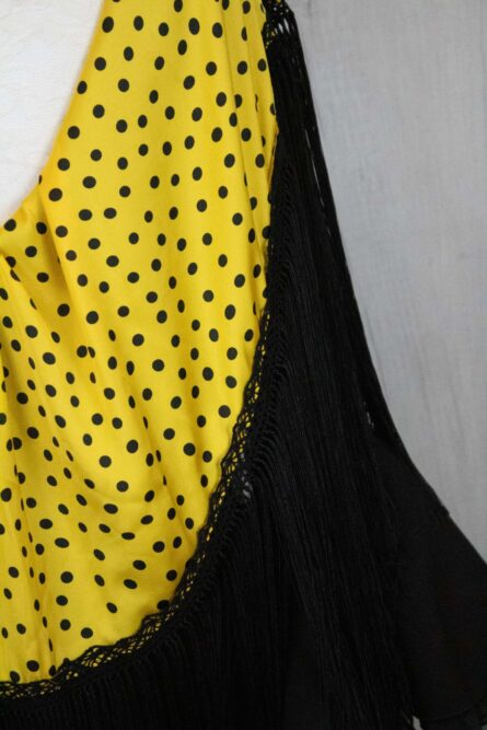 Mantón amarillo lunares negros - Imagen 2