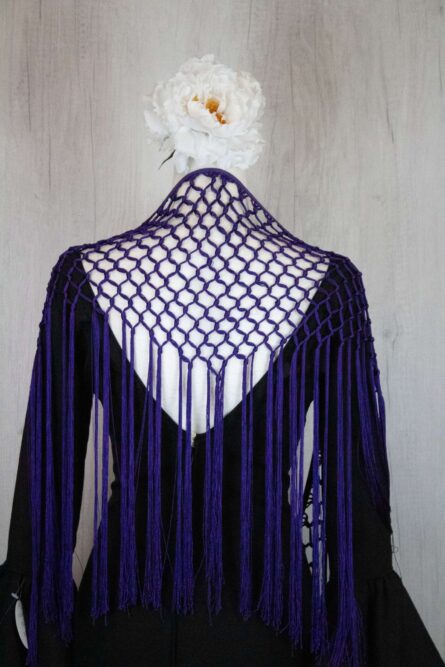 Mantón enrejado berenjena - Imagen 2