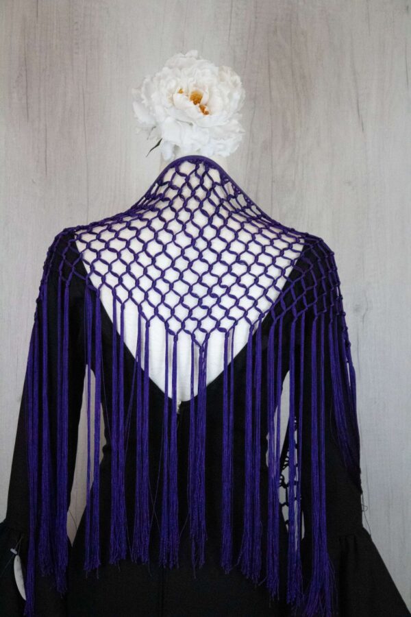 Mantón enrejado berenjena