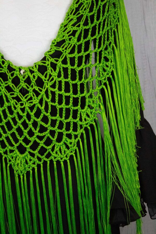 Mantón enrejado verde