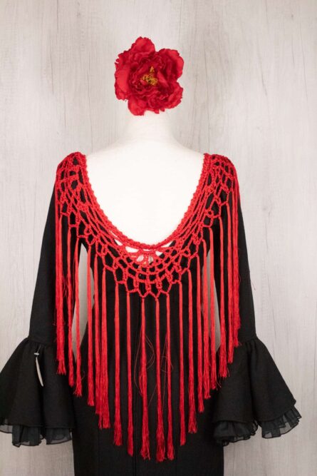 Mantón enrejado rojo - Imagen 1