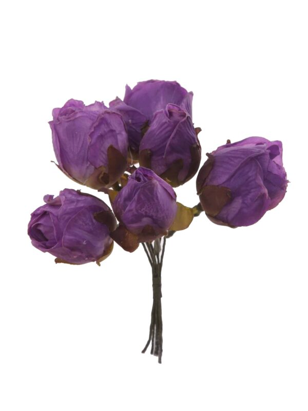 Capullo envejecido de rosas color Morado