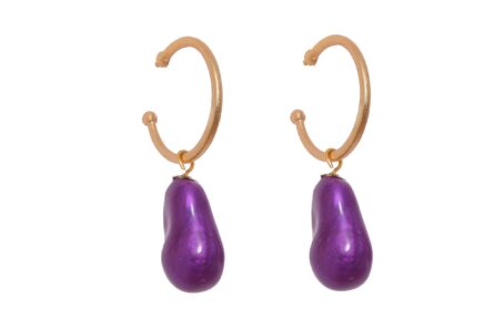 Aros piedra nácar morado - Imagen 1