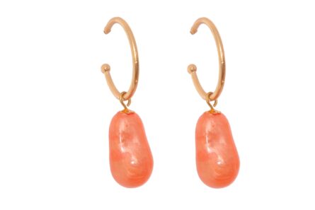 Aros piedra nácar naranja - Imagen 1