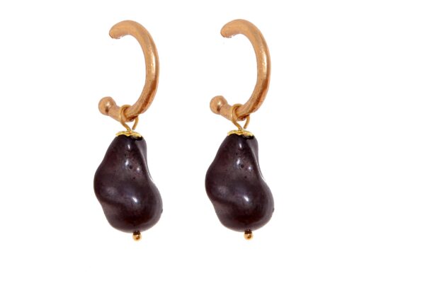 Aros pequeños piedra nácar negro