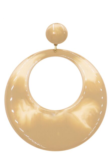 Pendiente de flamenca aro grande esmaltado acuarela color beige degradado - Imagen 1