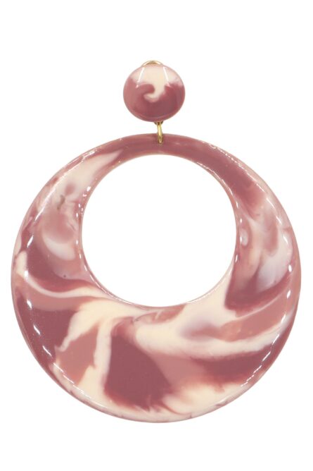 Pendiente de flamenca aro grande esmaltado acuarela color maquillaje degradado - Imagen 1