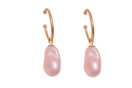 Aros piedra nácar rosa palo - Imagen 1