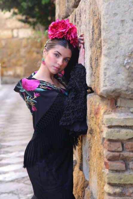 Flor de flamenca estilo peonia color buganvilla - Imagen 2