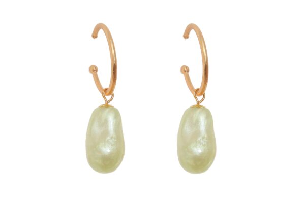 Aros piedra nácar verde pistacho