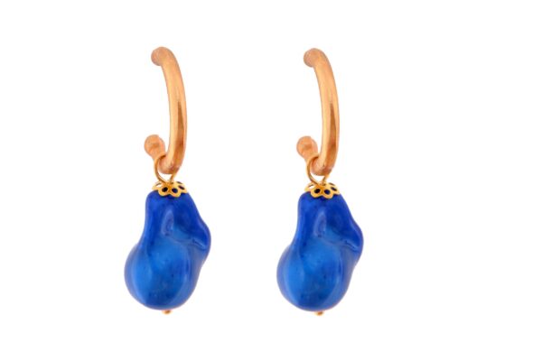 Aros pequeños piedra nácar azul zafiro