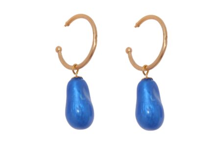 Aros piedra nácar azul zafiro - Imagen 1