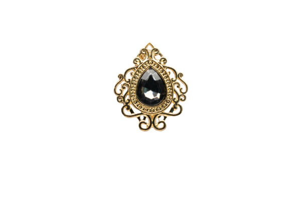Broche barroco con lágrima negra