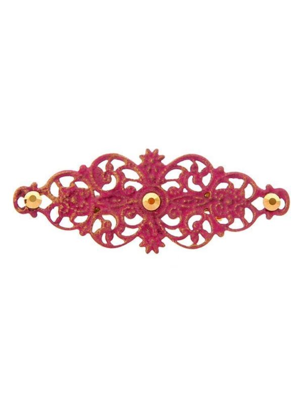 Broche de flamenca con filigrana tono fresa satinado en oro