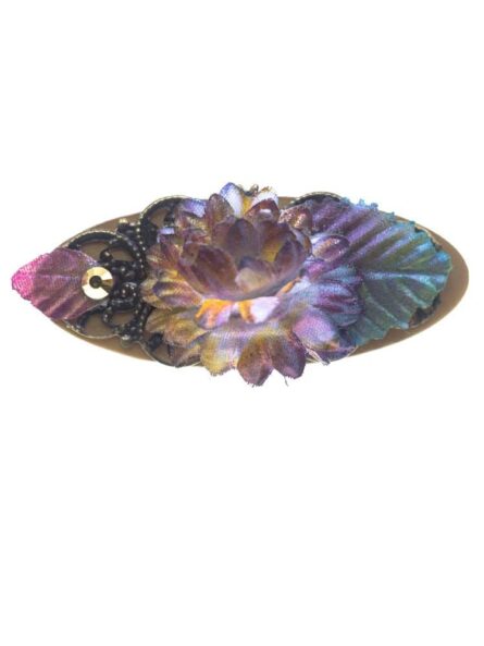 Broche de flamenca con flores de tela multicolor - Imagen 1