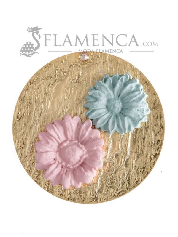 Broche de flamenca de porcelana maquillaje y verde agua antiguo