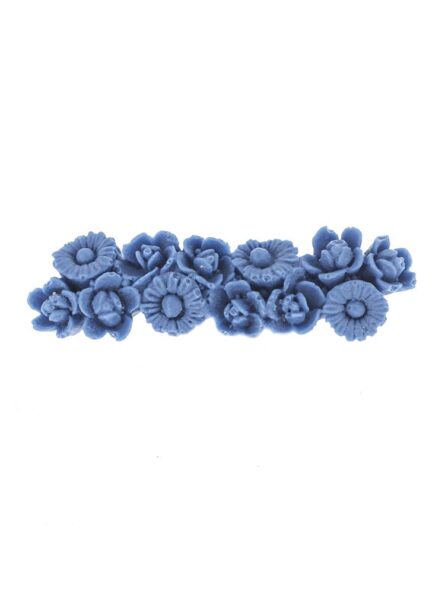 Broche de flamenca de resina azul azafata - Imagen 1