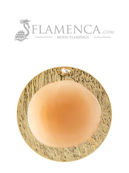 Broche de flamenca de resina cristal beige - Imagen 1