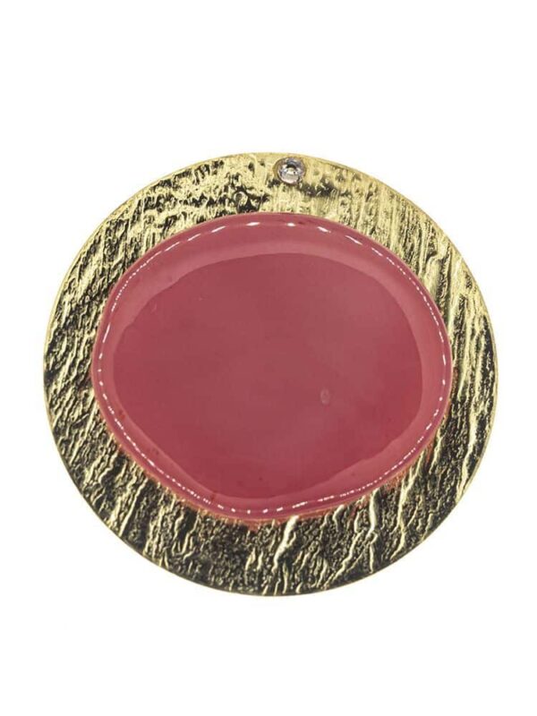 Broche de flamenca de resina cristal frambuesa