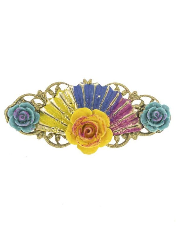 Broche de flamenca de resina multicolor