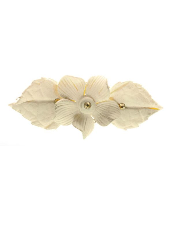 Broche de flamenca flor de porcelana marfil
