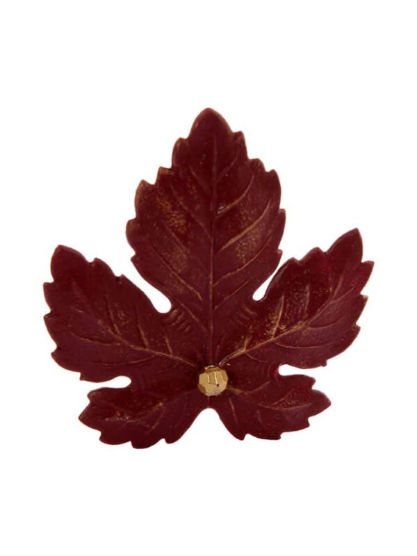 Broche de flamenca hoja pintada en morado con reflejos dorados