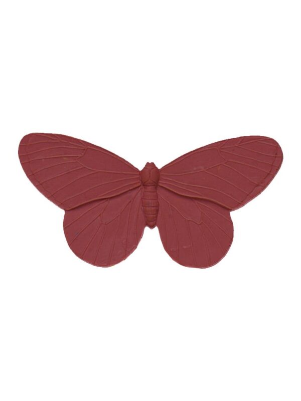 Broche de flamenca mariposa de resina color granate