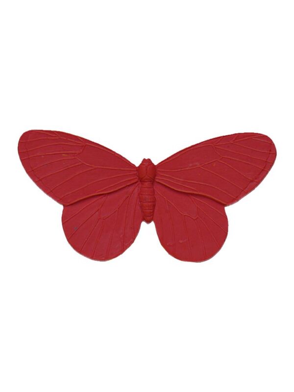 Broche de flamenca mariposa de resina color rojo
