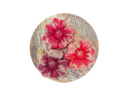 Broche de porcelana en tonos rojo degradé con reflejos dorados - Imagen 1
