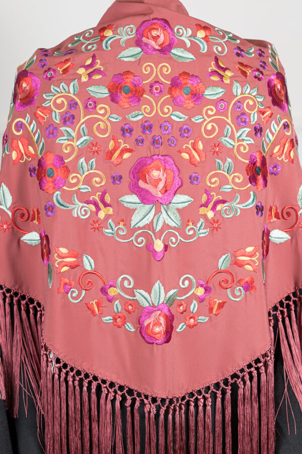Mantón Rubí Rosa empolvado