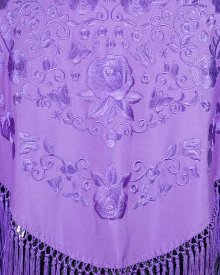 Mantón Rubí Violeta bordado en su tono - Imagen 3