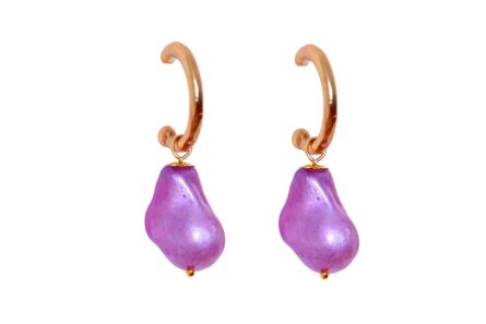 Aros pequeños piedra nácar malva - Imagen 1