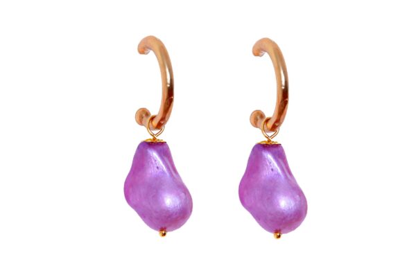 Aros pequeños piedra nácar malva