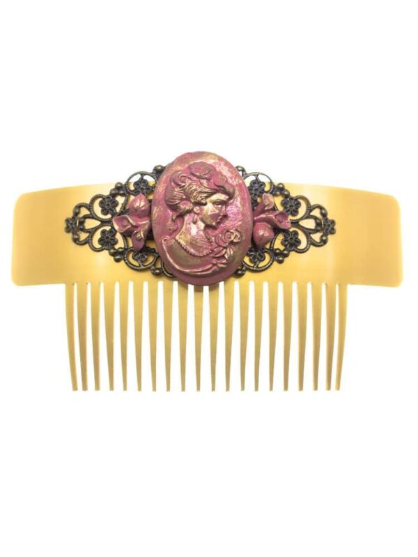 Peinecillo de flamenca camafeo maquillaje con reflejos oro