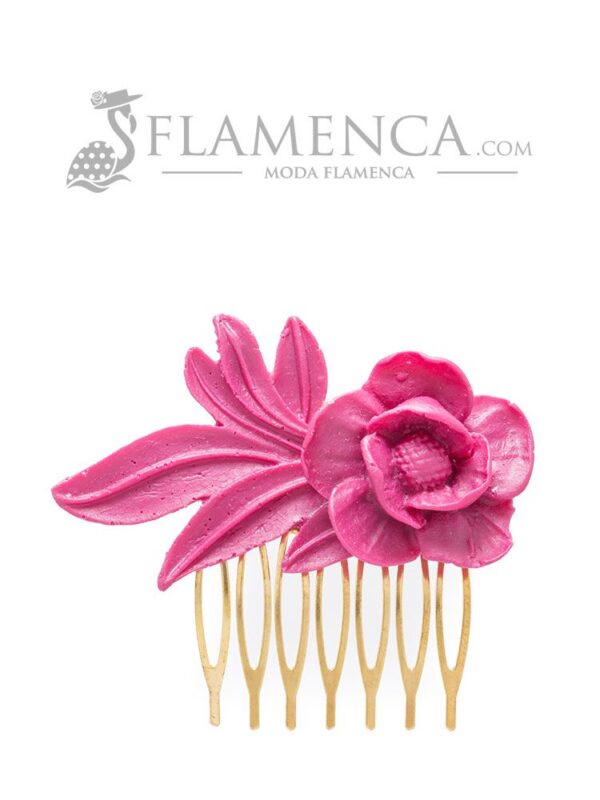 Peinecillo de flamenca de resina cardenal