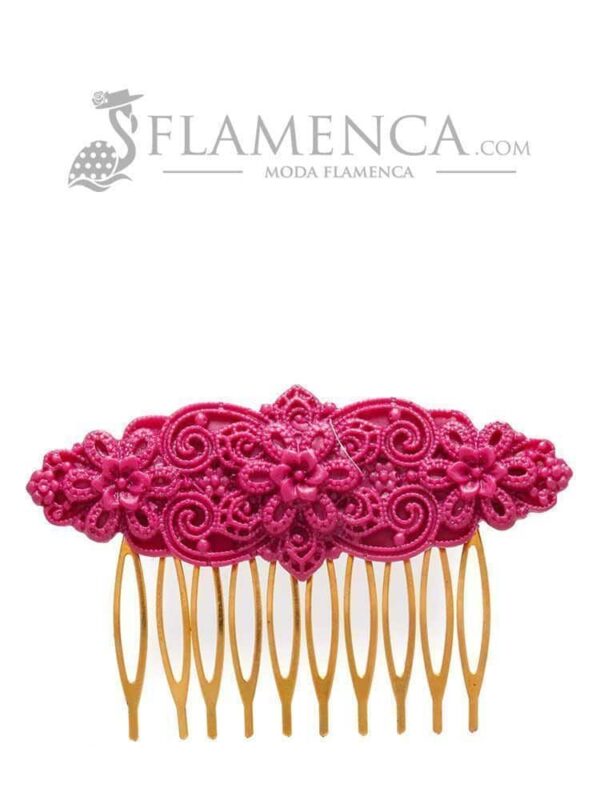 Peinecillo de flamenca de resina cardenal