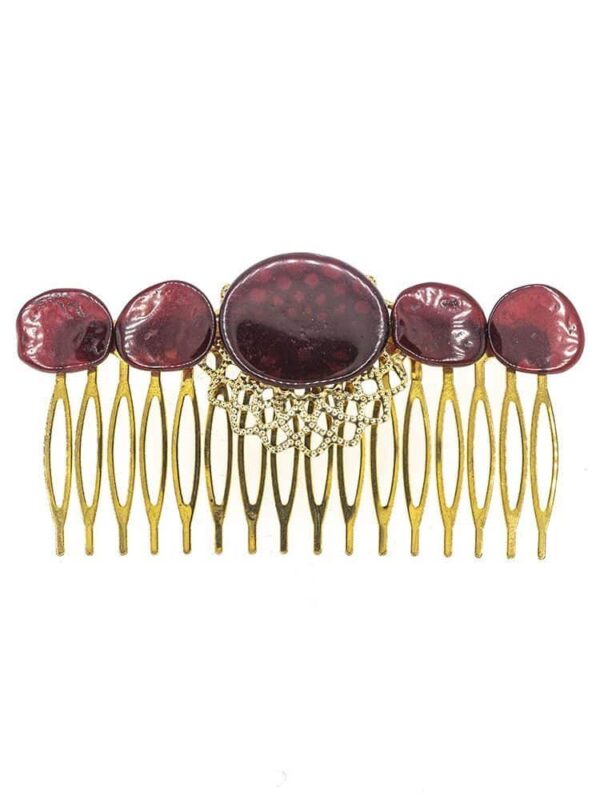Peinecillo de flamenca de resina cristal rojo oscuro