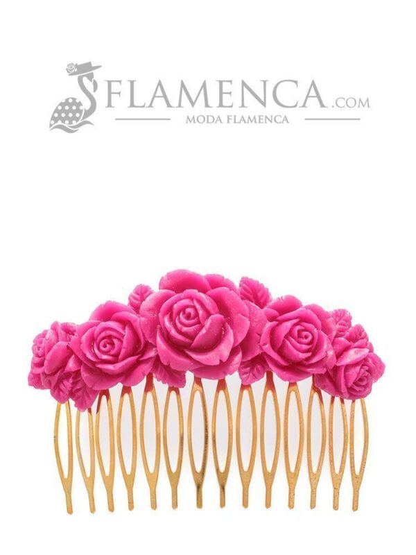 Peinecillo de flamenca de resina frambuesa