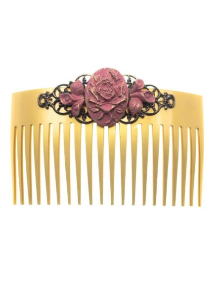Peinecillo de flamenca de resina maquillaje con reflejos dorados - Imagen 1