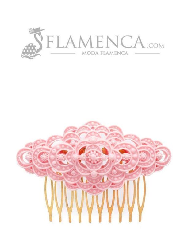 Peinecillo de flamenca de resina rosa palo