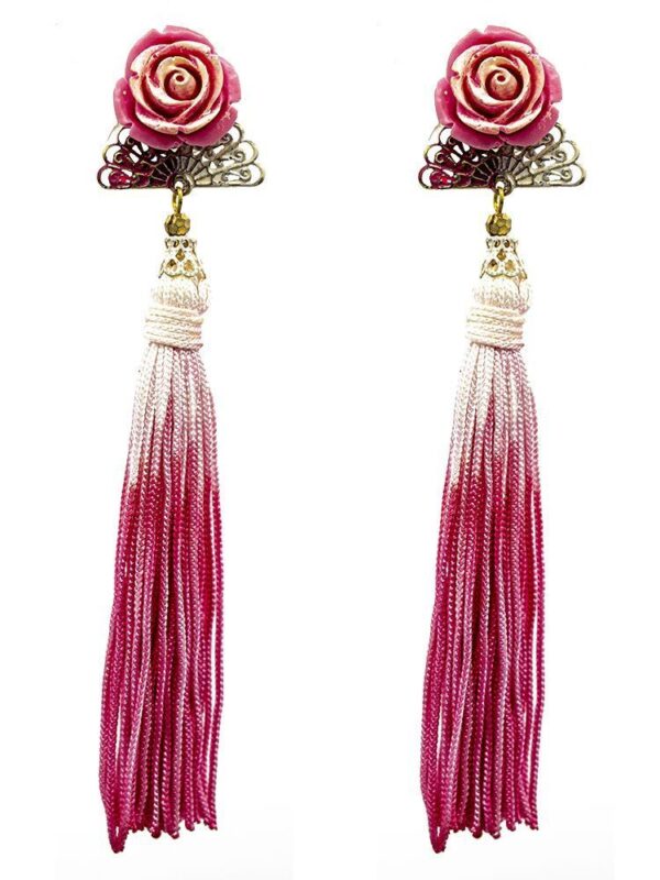 pendiente-de-flamenca-abanico-rosa-chicle-01 Pendiente de flamenca abanico rosa chicle