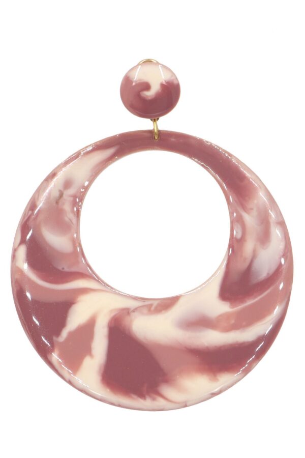 Pendiente de flamenca aro grande esmaltado color maquillaje