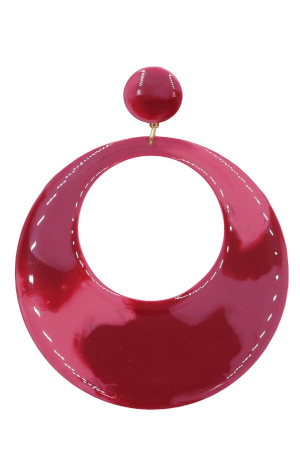 Pendiente de flamenca aro grande esmaltado colores rosados