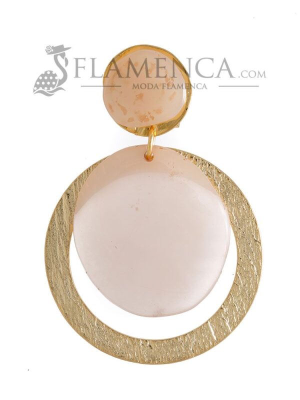 Pendiente de flamenca de resina cristal beige