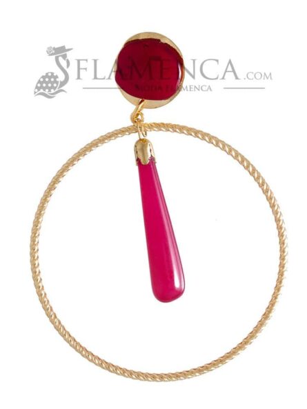 Pendiente de flamenca de resina cristal buganvilla - Imagen 2