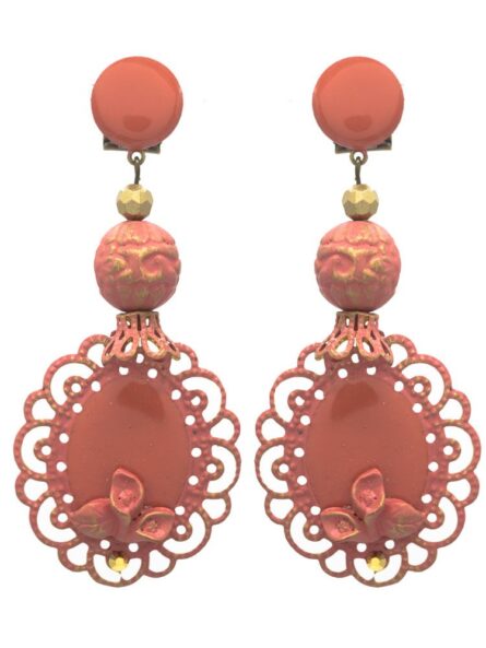 Pendiente de flamenca esmaltado maquillaje con reflejos dorados - Imagen 1