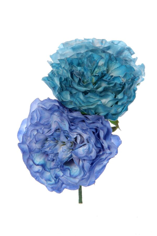 Ramillete de flamenca en tonos azules degradé