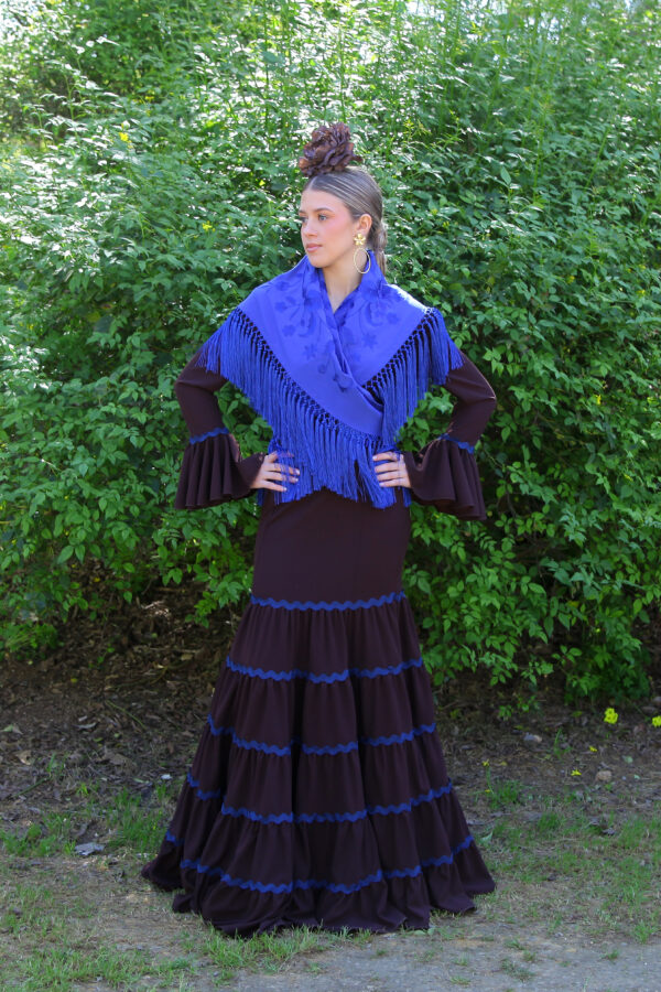 Traje de Flamenca Soleá Marrón Oscuro